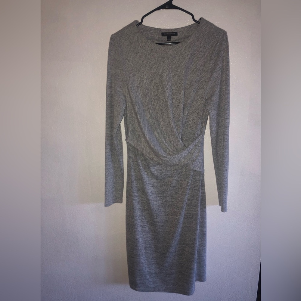 Banana Republic Gray Long-Sleeve Dress